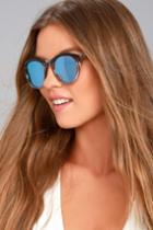 Le Specs | No Smirking Brown And Blue Mirrored Sunglasses | 100% Uv Protection | Lulus