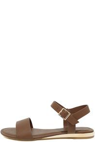 Bamboo Tierney Cognac Wedge Sandals