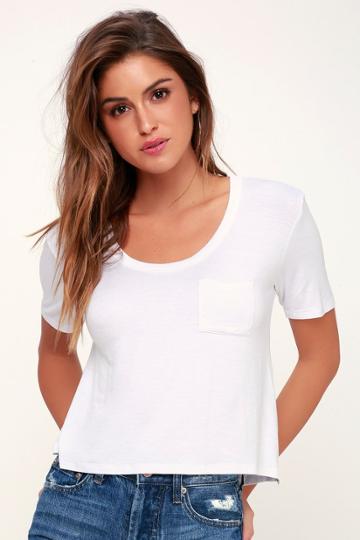 Rhythm My Tee White Pocket Tee | Lulus
