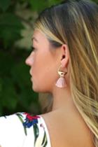 Cha Cha Gold And Pink Tassel Earrings | Lulus