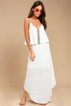 Ppla Lalo White Embroidered Maxi Dress