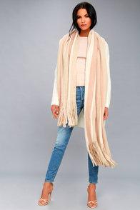 Free People Kolby Blush Pink Striped Scarf
