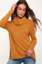 Olive + Oak Brant Dark Mustard Cowl Neck Knit Sweater | Lulus