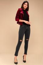 Evidnt Tate Washed Black Distressed Skinny Jeans | Lulus