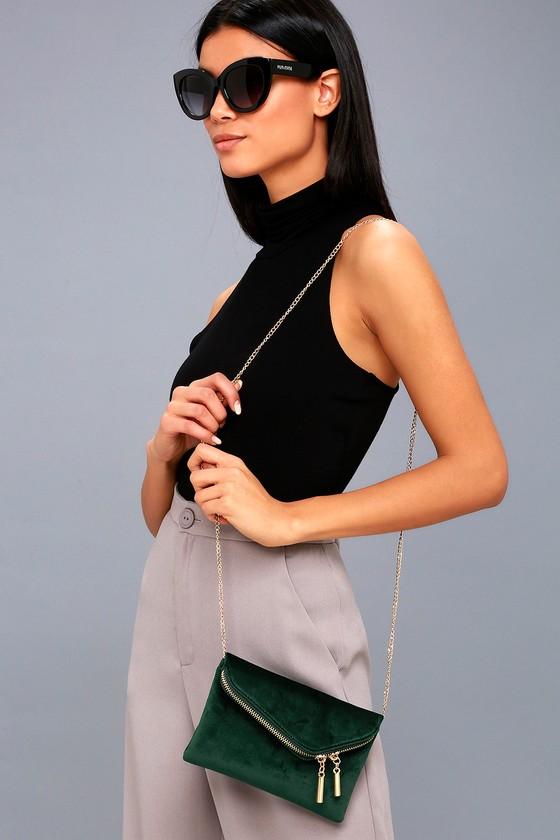 Lulus | Sweet Belle Forest Green Velvet Clutch