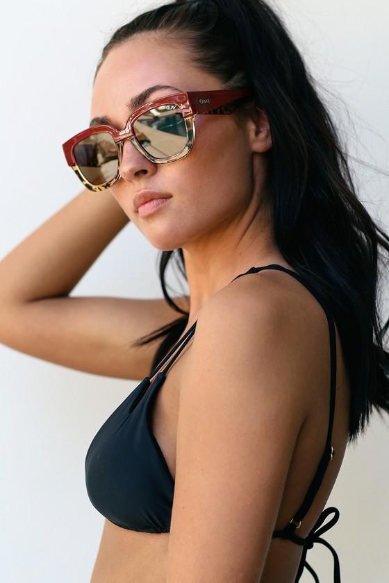 Quay Don't Stop Red And Tortoise Two-tone Sunglasses | Lulus