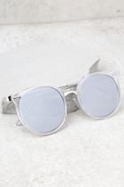 Lulus Out Of This World Clear And Silver Mirrored Sunglasses