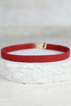 Lulus Love Connection Wine Red Suede Choker