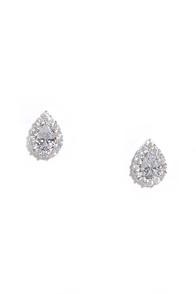 Lulus Grateful For The Gleam Silver Rhinestone Earrings