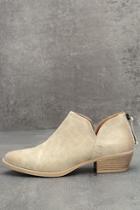 Qupid Stands Apart Stone Grey Nubuck Ankle Booties