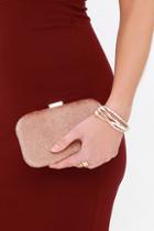 Icco Pony Show Beige Faux Fur Clutch