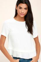 Lulus Precisely My Point White Short Sleeve Top