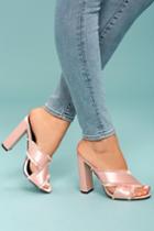 So Me | Taya Blush Satin High Heel Sandal Heels | Size 5.5 | Pink | Lulus