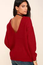Lulus Island Ferry Red Sweater