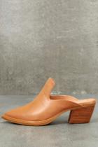 Sbicca Mulah Tan Leather Pointed Toe Mules