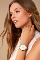 Lulus Catch Ya Later Gold And Beige Watch