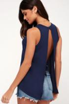 Impassioned Navy Blue Tank Top | Lulus