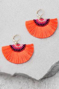 Shashi Sophie Coral Orange Earrings
