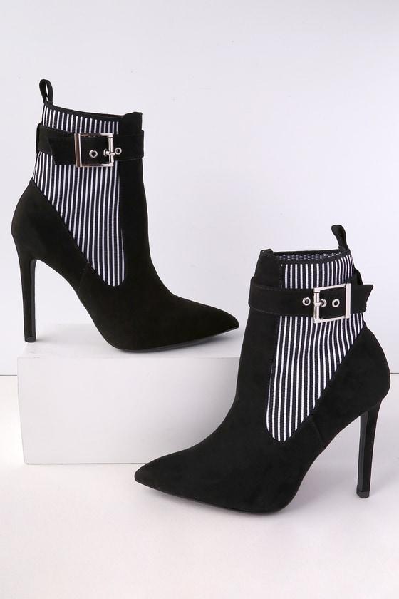 Qupid Bonneville Black Suede High Heel Mid-calf Booties | Lulus