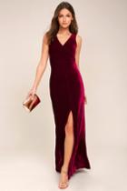 Crushin' It Burgundy Velvet Maxi Dress | Lulus