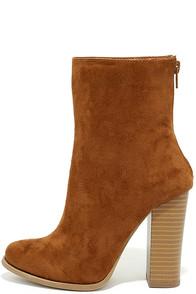 X2b Life's Luxuries Tan Suede Mid-calf High Heel Boots