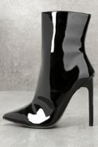 Steve Madden | Wagner Black Patent High Heel Mid-calf Booties | Size 5.5 | Vegan Friendly | Lulus
