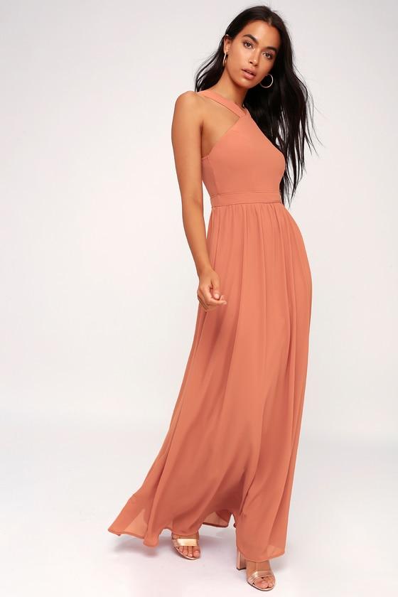 Air Of Romance Rusty Rose Maxi Dress | Lulus