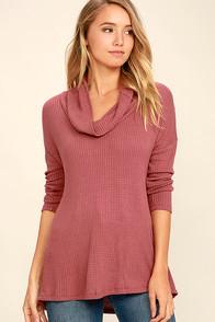 Black Swan Lena Marsala Long Sleeve Top