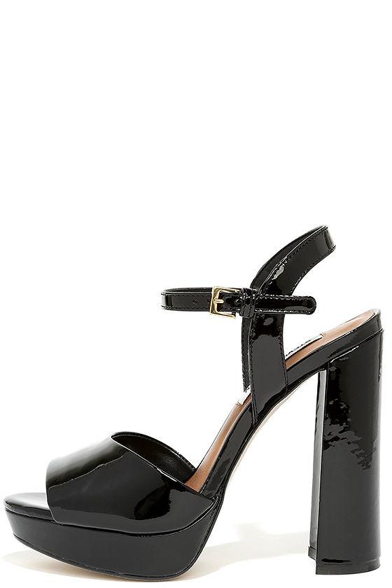 Steve Madden | Kierra Black Patent Leather Platform Heels | Size 5.5 | Lulus