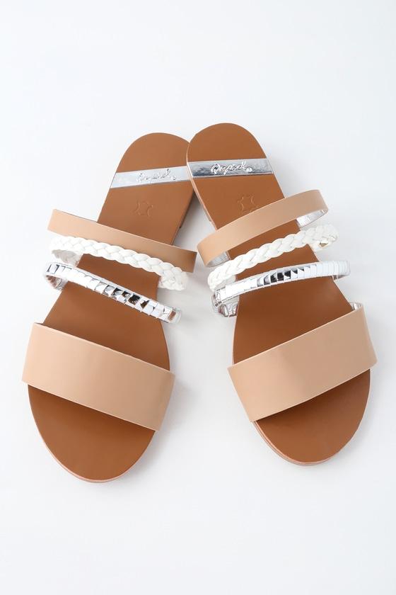 Qupid Taylin Toffee Slide Sandal Heels | Lulus