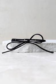 Lulus Tied Me Over Black Wrap Necklace