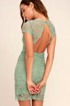 Lulus | Hidden Talent Backless Sage Green Lace Dress