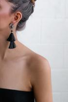 Jewel For You Gold And Black Tassel Earrings | Lulus