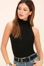 Alive And Kicking Black Sleeveless Turtleneck Top | Lulus