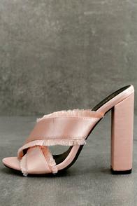 So Me Taya Blush Satin High Heel Sandals