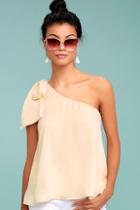 Lulus Apolline Cream One-shoulder Top