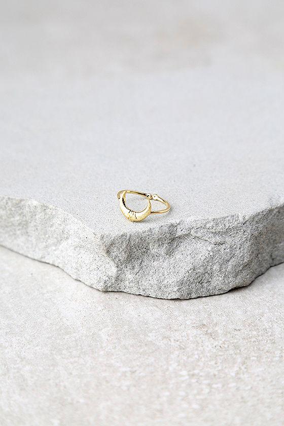 Lulus | Crescent From Above Gold Ring