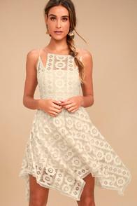 Free People Just Like Honey Beige Lace Dress