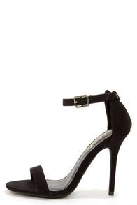 Lulus Elsi Black Single Strap Heels