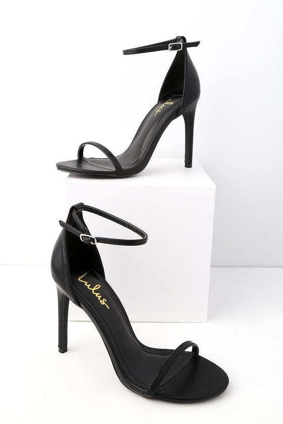 Angie Black Ankle Strap Heels | Lulus