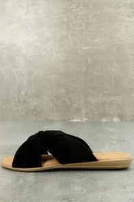 Bamboo Santana Black Suede Slide Sandals