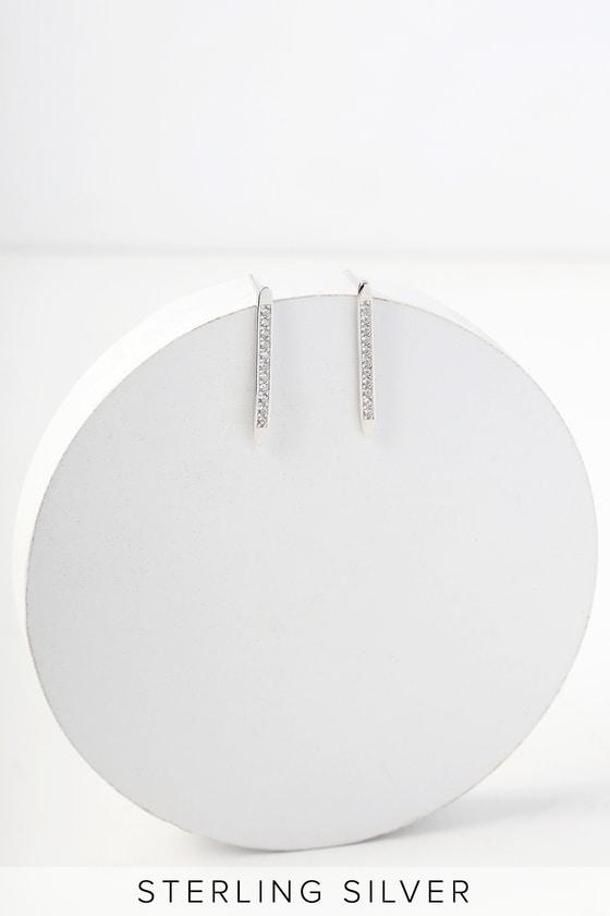Rayze Sterling Silver Rhinestone Earrings | Lulus