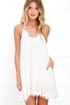 Lush | Lily Love Ivory Shift Dress | Size X-small | White | 100% Polyester | Lulus
