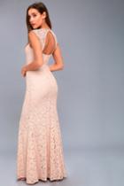 Rosetta Blush Pink Lace Maxi Dress | Lulus