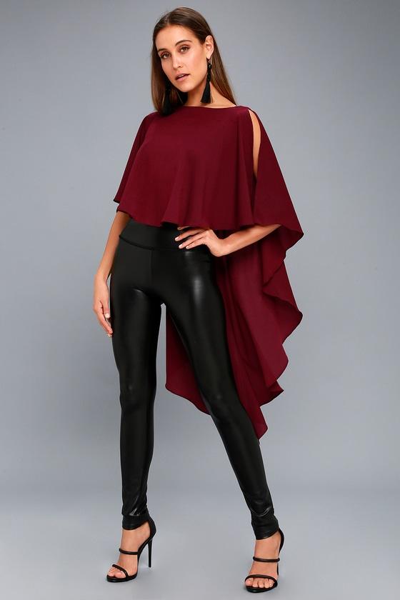 On Top Of The World Burgundy High-low Top | Lulus