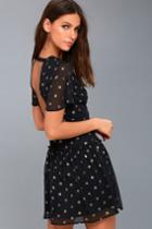 Amuse Society Midnight Love Black And Gold Polka Dot Backless Dress | Lulus