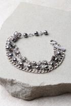 Lulus Florence Silver Beaded Bracelet