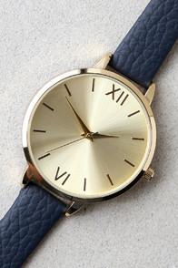 Lulus Eon And On Gold And Navy Blue Watch