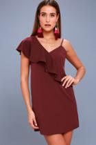 Time Of Your Life Burgundy Asymmetrical Shift Dress | Lulus