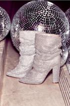 Liliana Duchess Silver Rhinestone Mid-calf High Heel Boots | Lulus